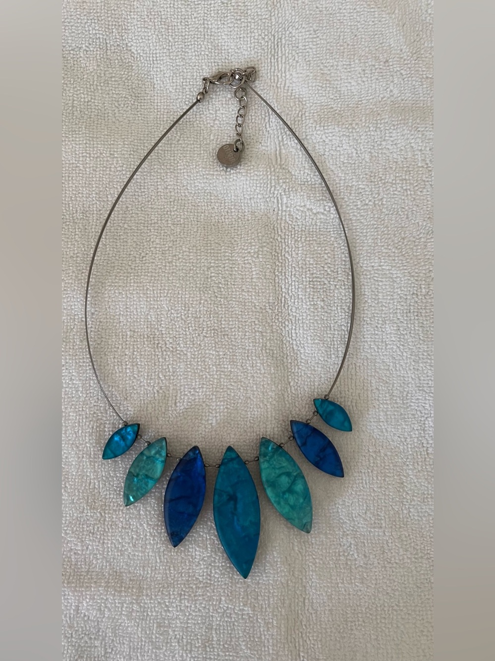 Blue Teardrop Pendant Statement Necklace - Women Jewelry